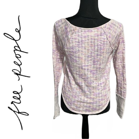 Free People NWT Spaced Out Pink Combo Knit Sweater - Size S - Picture 5 of 6